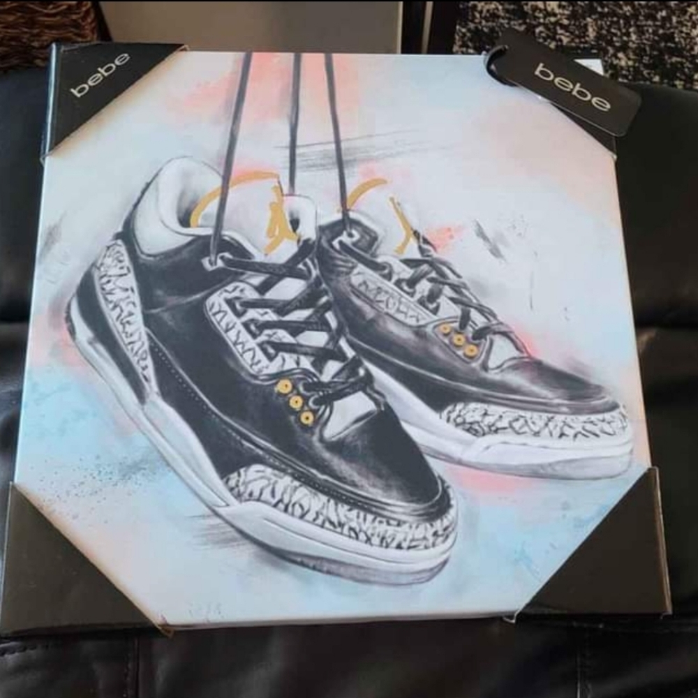 Jordan 3 Shoe Sneaker Art Wall Canvas 14 x 14